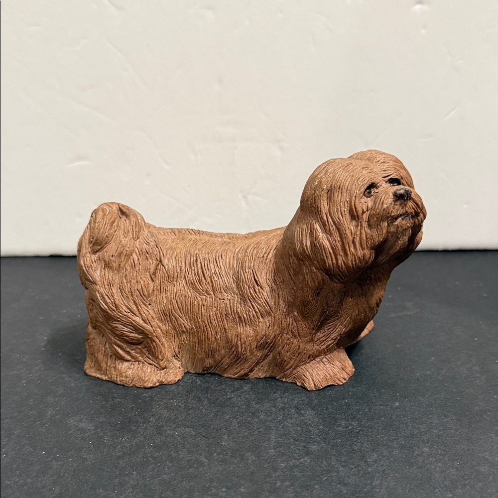Dog figurine 3" brown dog vintage